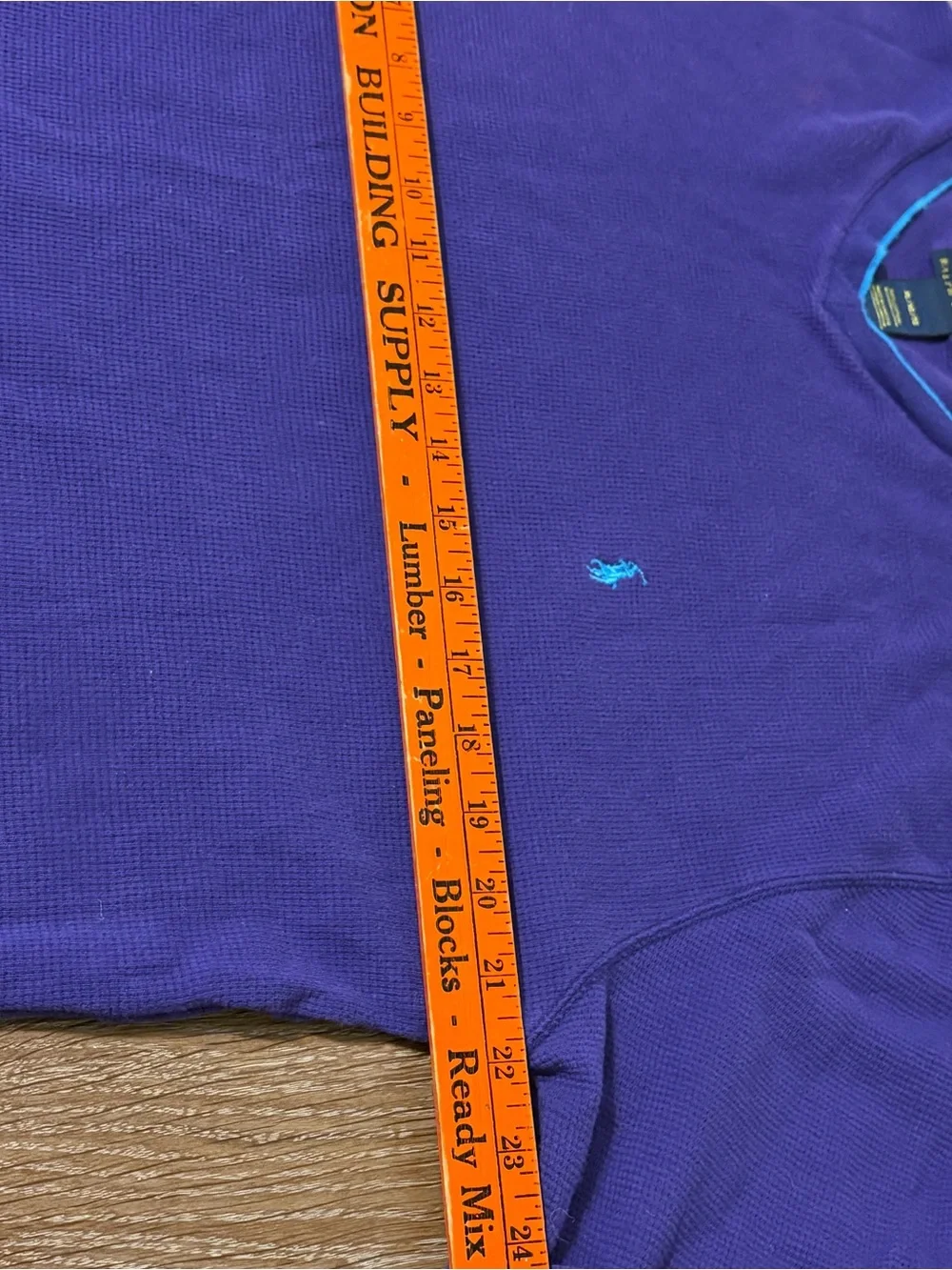 Polo by Ralph Lauren Purple V-Neck Long Sleeve Shirt with Teal Trim